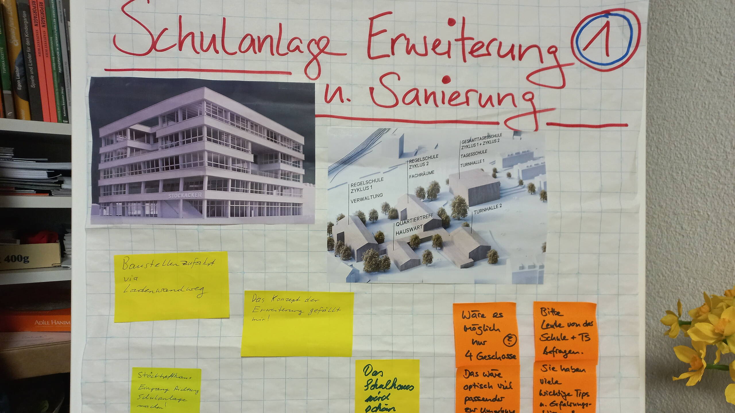 Bild über die Präsentation zur Erweiterung und Sanierung der Schulanlage